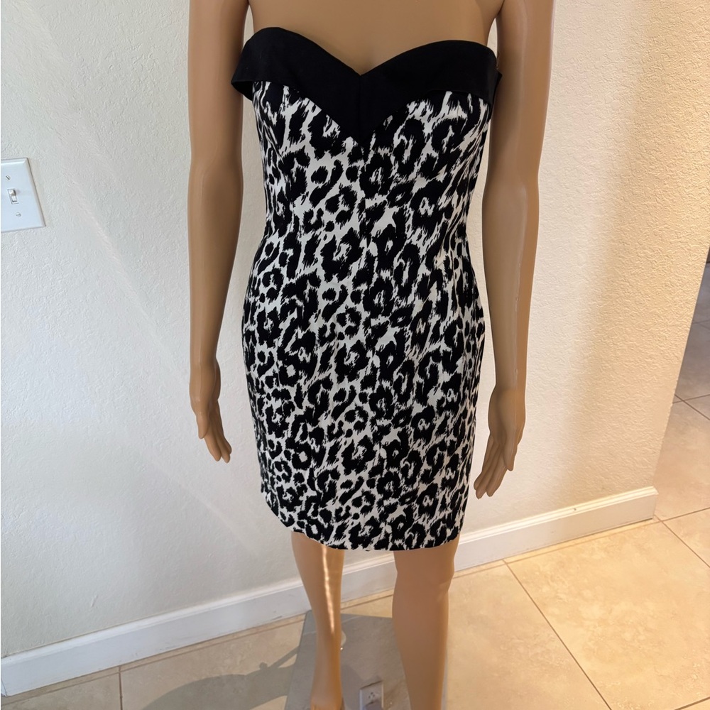 Betsey Johnson Black and White Strapless Dress and jacket